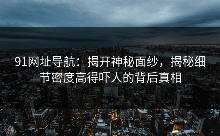 91网址导航:揭开神秘面纱,揭秘细节密度高得吓人的背后真相 91网址导航:揭开神秘面纱,揭秘细节密度高得吓人的背后真相