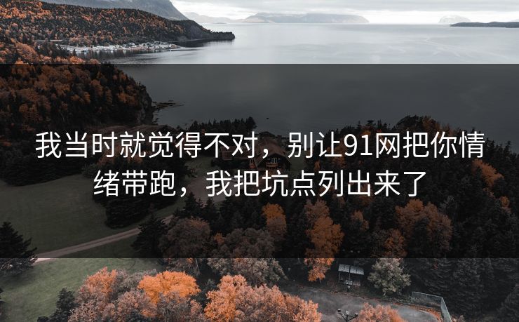 我当时就觉得不对,别让91网把你情绪带跑,我把坑点列出来了 我当时就觉得不对,别让91网把你情绪带跑,我把坑点列出来了